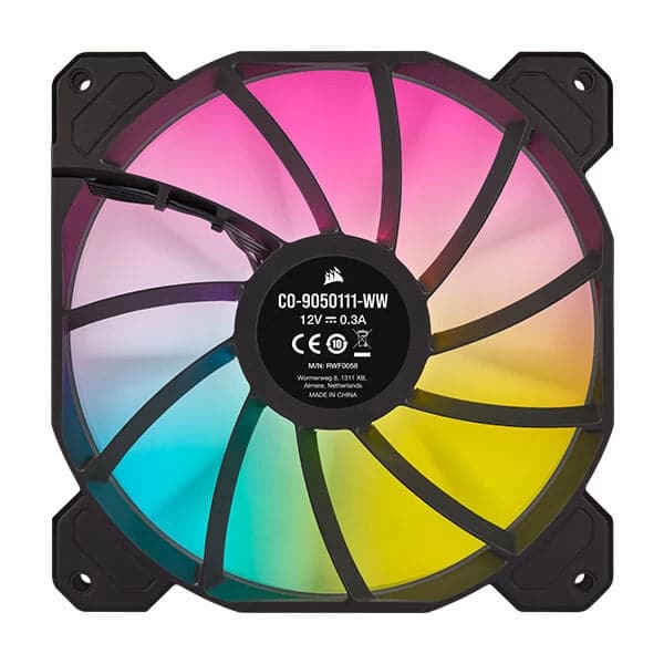 CORSAIR ICUE SP140 140mm RGB Elite White Cabinet Fan (Black) (Single Pack)
