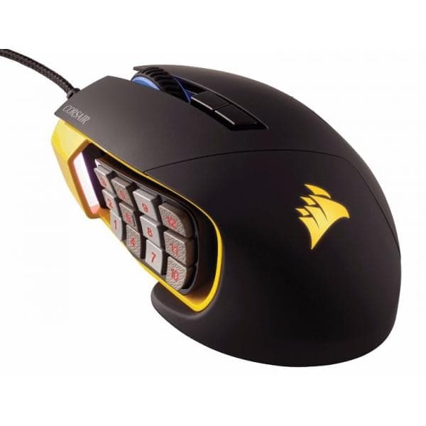 CORSAIR Scimitar Pro Wired Ergonomic RGB Gaming Mouse ( CH-9304011-NA ) ( 16000DPI / 17 Macro Buttons ) ( Yellow )