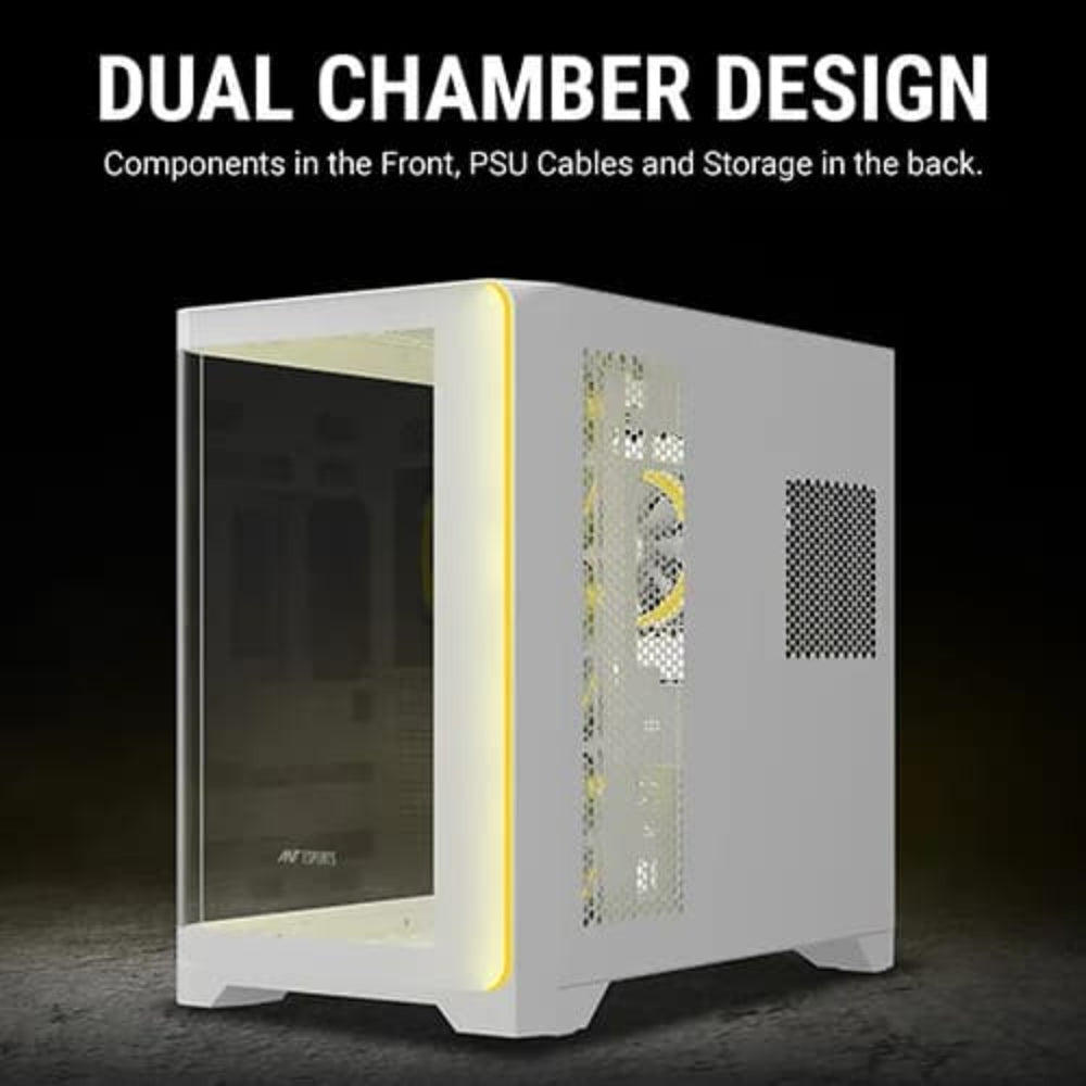 ANT ESPORTS Crystal ARC ARGB ATX Mid Tower Cabinet ( White )