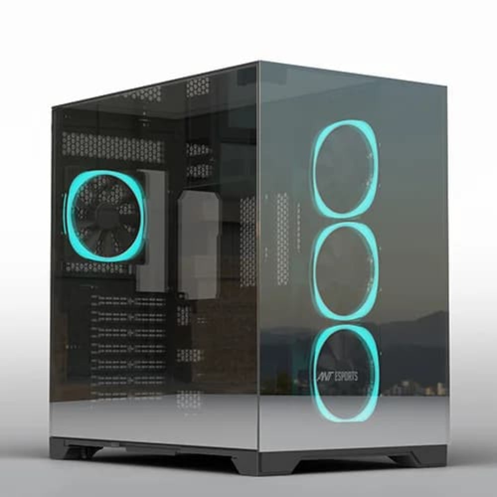 ANT Esports Crystal Mirror ATX Mid Tower Cabinet ( Black )