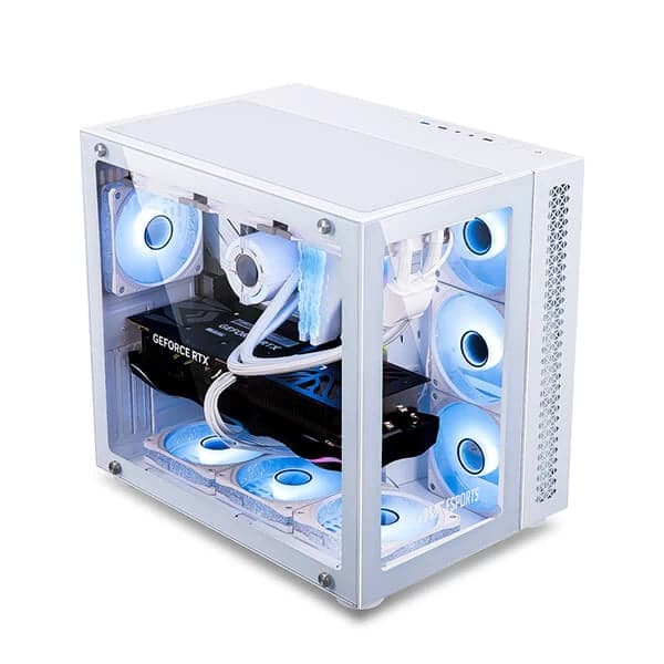 ANT ESPORTS Crystal ARGB EATX Mid Tower Cabinet (White)