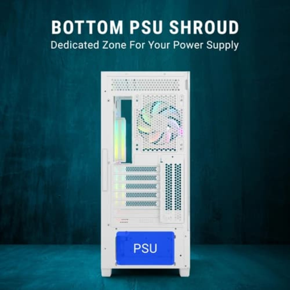 ANT ESPORTS Crystal X3 LCD ARGB ATX Mid Tower Cabinet ( White )