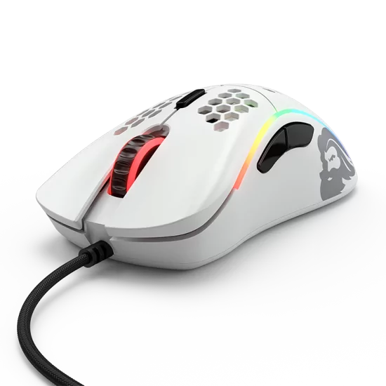 GLORIOUS Model D Wired Ergonomic Gaming Mouse ( GLO-MS-DW-MW ) ( 12000DPI / 6 Macro Buttons ) (Matte White)