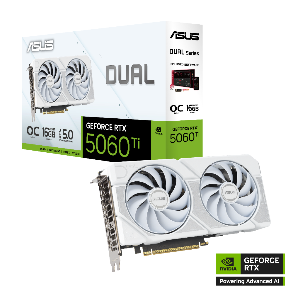 ASUS Dual GeForce RTX 5060 Ti OC 16GB White Edition NVIDIA Graphic Card