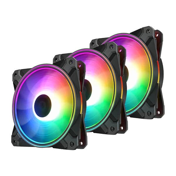DEEPCOOL CF120 Plus 120mm ARGB Cabinet Fan (Black) ( Triple Pack )