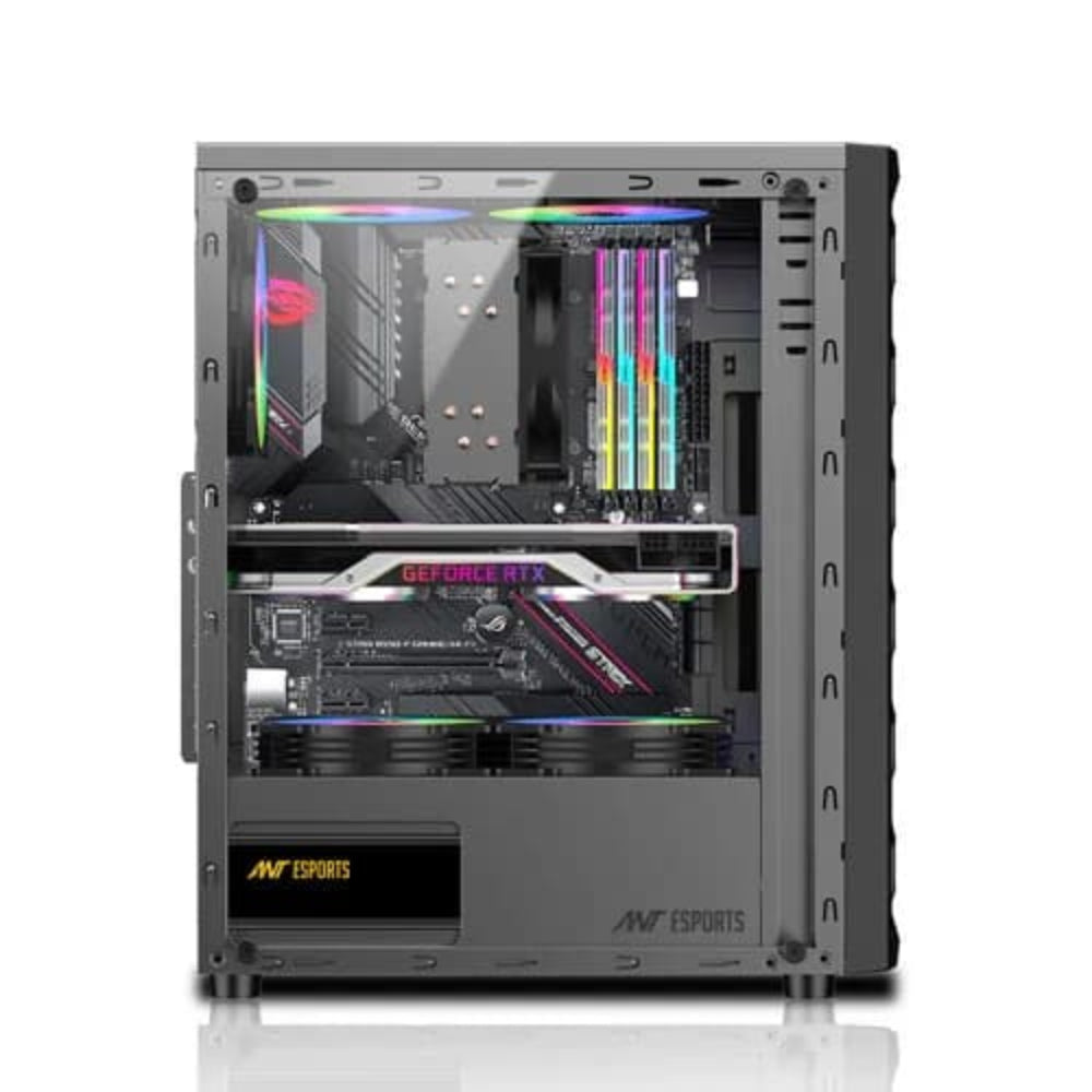 ANT ESPORTS Elite 1120 RGB ATX Mid Tower Cabinet (Black)