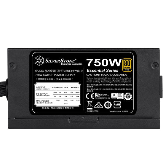 SILVERSTONE SST ET 750 HG 750W 80+ Gold Semi Modular ATX 2.0 Power Supply