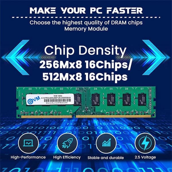 EVM 8GB ( 8GBx1 ) 1600MHz DDR3 Desktop RAM