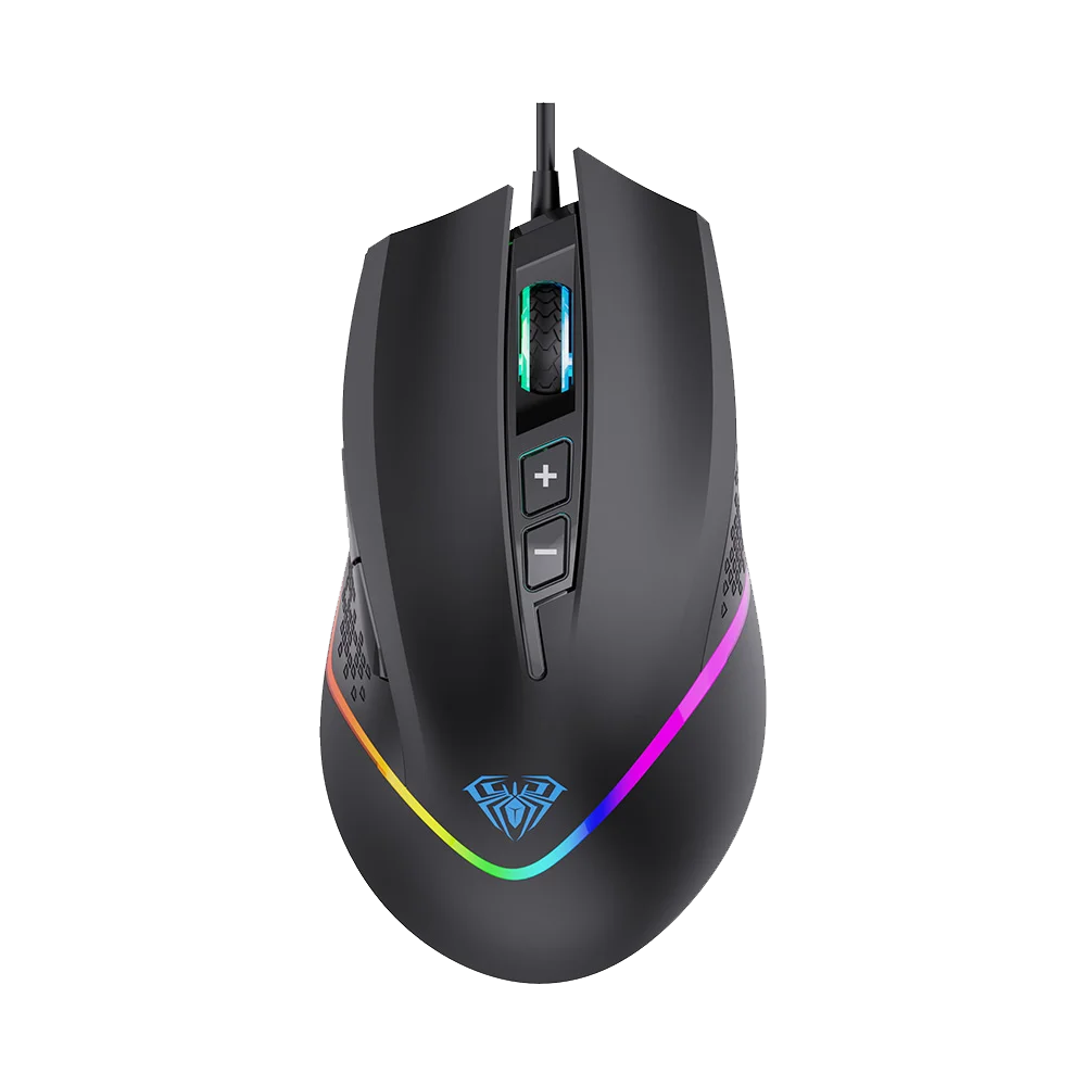 AULA F805 Wired Ergonomic Gaming Mouse ( F805B ) ( 6400DPI / 7 Macro Buttons ) (Black)