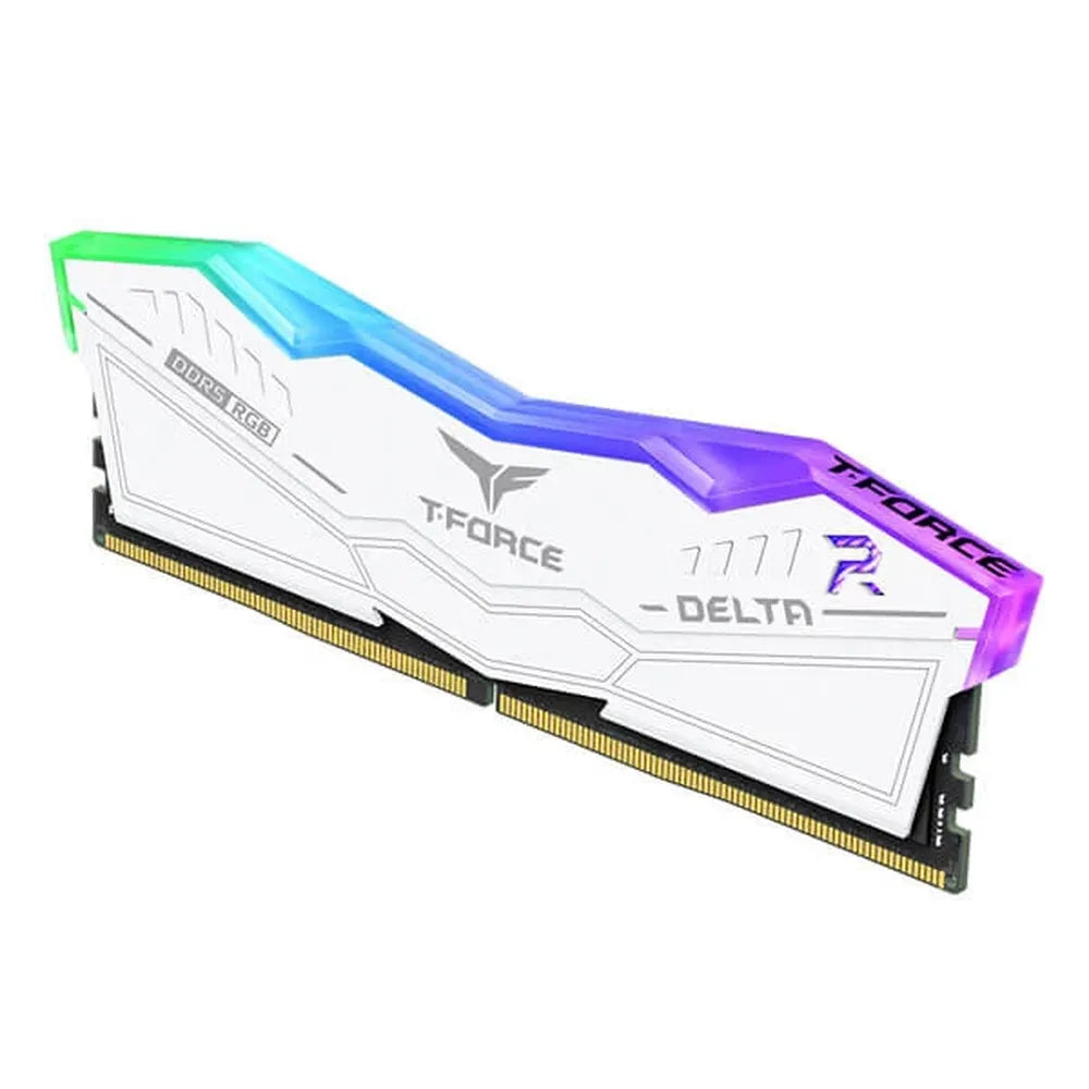 TEAMGROUP T-Force Delta RGB 16GB (16GBx1) DDR5 6000MHz RAM (White) ( CL38 )