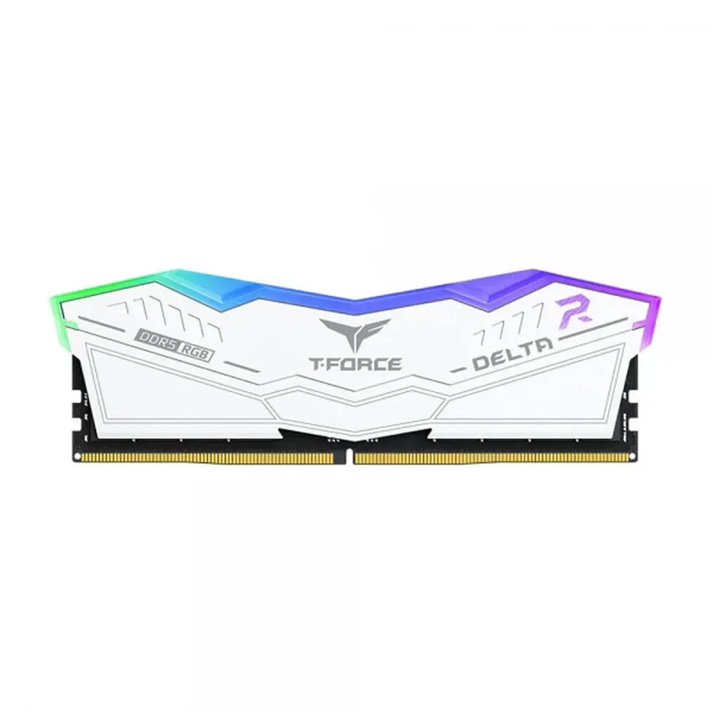 TEAMGROUP T-Force Delta RGB 16GB (16GBx1) DDR5 6000MHz RAM (White) ( CL38 )