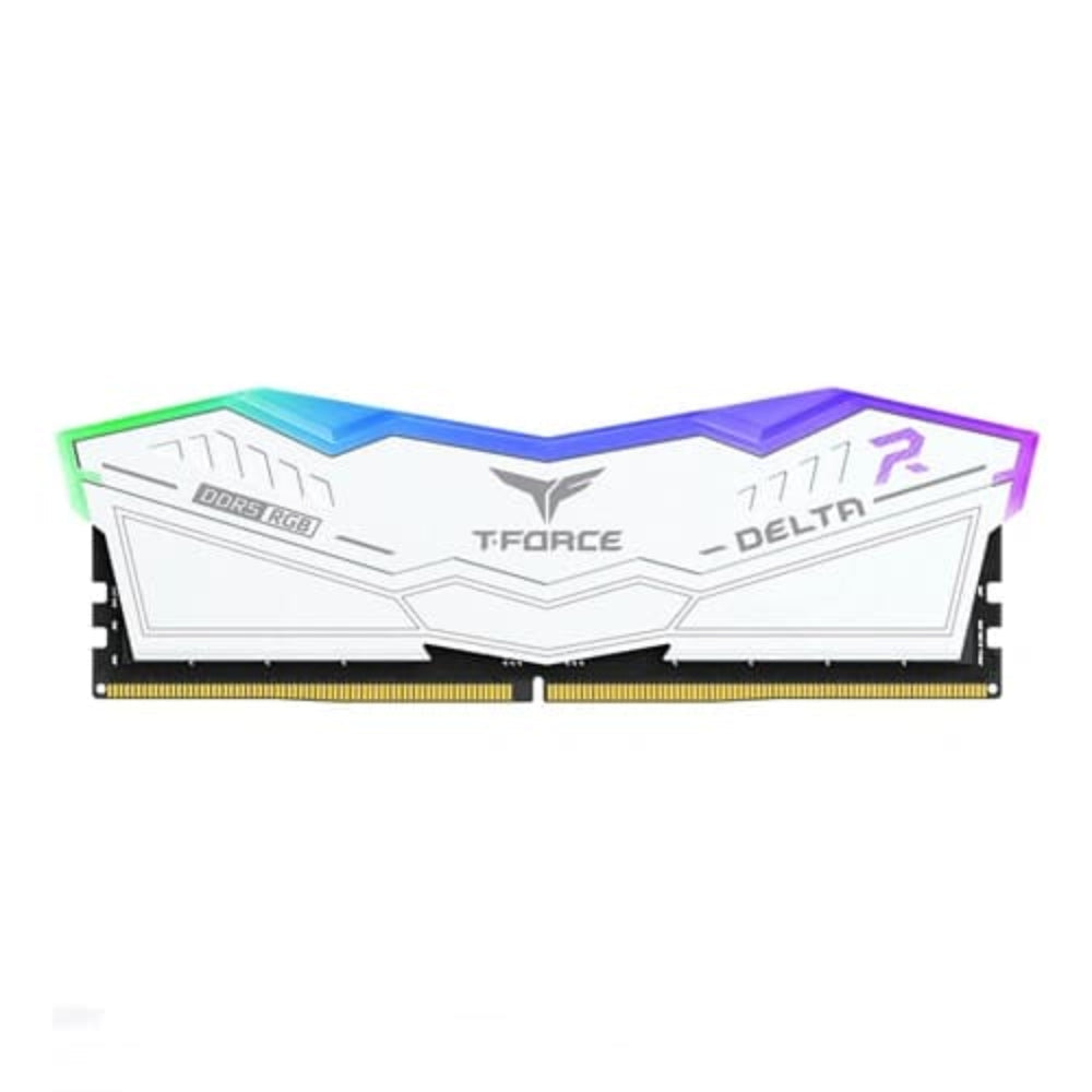 TEAMGROUP T-Force Delta RGB 16GB ( 16GB x 1 ) 6000MHz DDR5 RAM ( White ) ( CL38 )