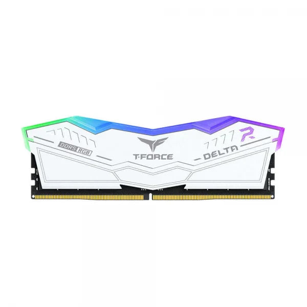 TEAMGROUP T-Force Delta RGB 32GB ( 32GB x 1 ) 5200MHz DDR5 Ram (White) ( CL40 )