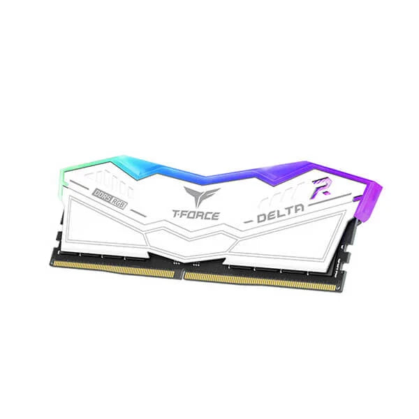 TEAMGROUP T-Force Delta RGB 32GB ( 16GBx2 ) 5200MHz DDR5 RAM (White) ( CL40 )