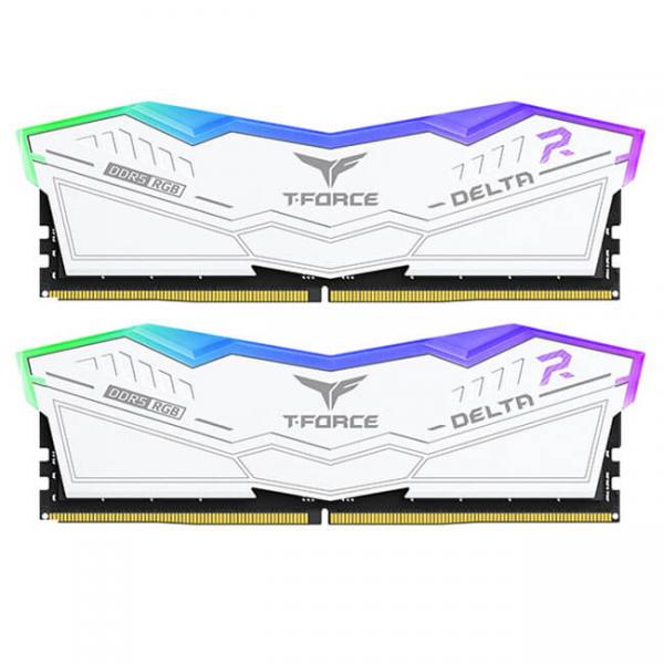 TEAMGROUP T-Force Delta RGB 32GB ( 16GB x 2 ) 6400MHz DDR5 RAM ( White ) ( CL40 )