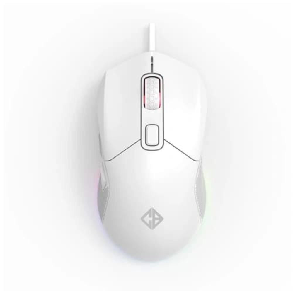 COSMIC BYTE Firestorm Wired Ergonomic RGB Gaming Mouse ( 12400DPI / 7 Macro Buttons ) ( White )
