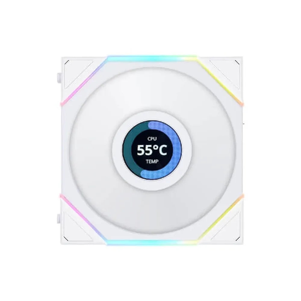 LIAN LI TL 120mm LCD Fan (Triple Pack) White
