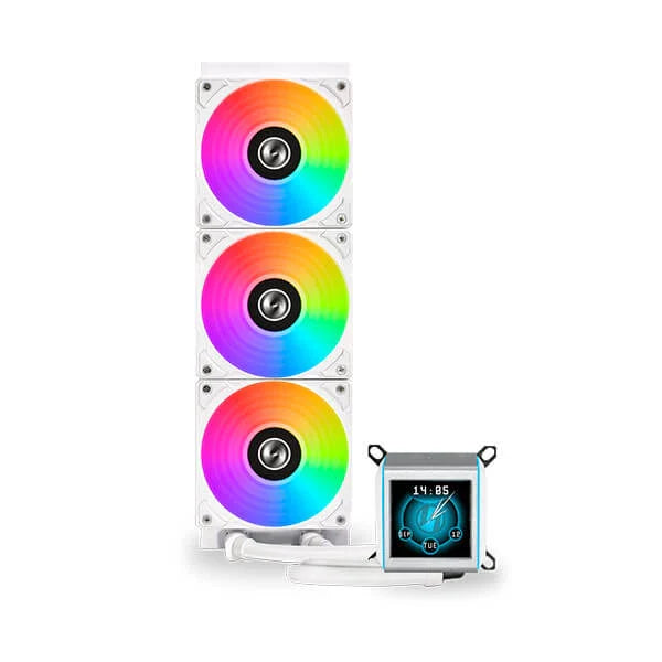 LIAN LI Galahad II LCD ARGB 360mm CPU Liquid Cooler (White)