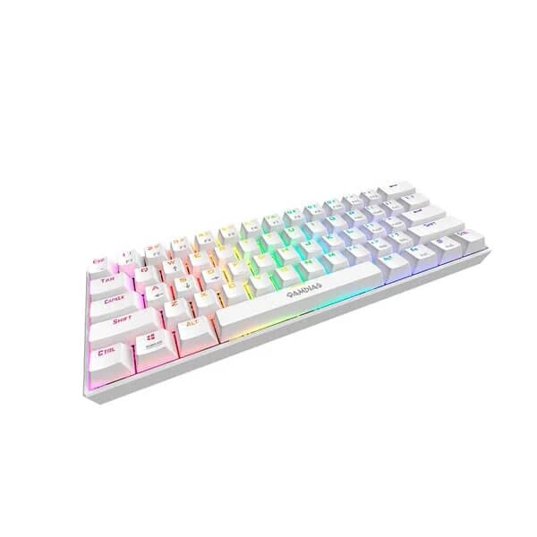 GAMDIAS Hermes E3 60% Mechanical Gaming Keyboard ( White )( Clicky Blue Switch )