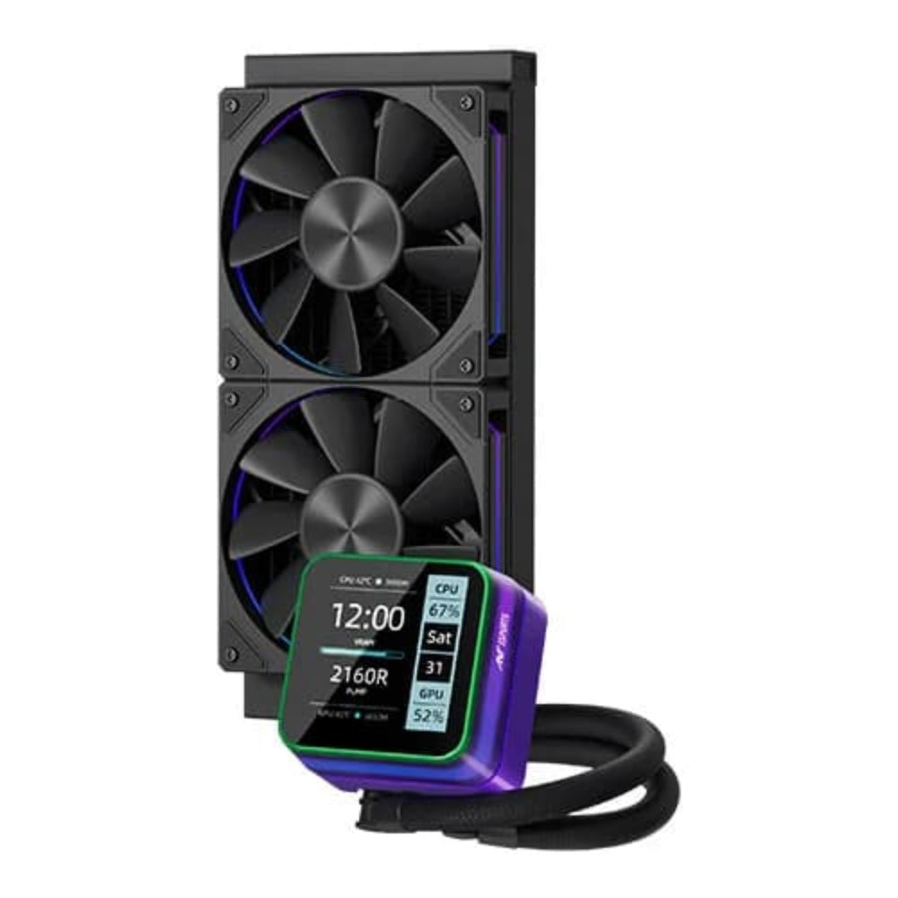 ANT ESPORTS Glacius 240D 240mm ARGB CPU Liquid Cooler ( Black ) ( With LCD Display )