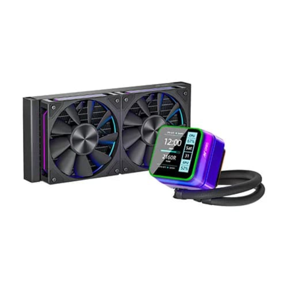 ANT ESPORTS Glacius 240D 240mm ARGB CPU Liquid Cooler ( Black ) ( With LCD Display )