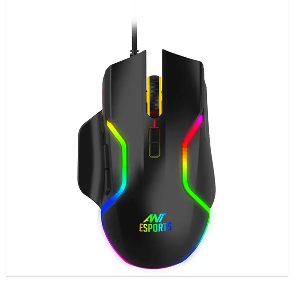 ANT ESPORTS GM340 Wired Ergonomic Gaming Mouse (GM340) (12800DPI) (8 Macro Button) (Black)