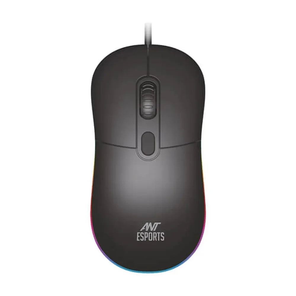 ANT ESPORTS GM40 Wired Ambidextrous RGB Optical Gaming Mouse ( GM40-RGB ) ( 2400DPI / 3 Macro Buttons ) ( Black )
