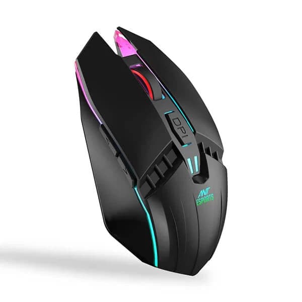 ANT ESPORTS GM50 Wired Ambidextrous Optical Gaming Mouse ( GM50 ) ( 3600DPI / 6 Macro Buttons ) ( Black )