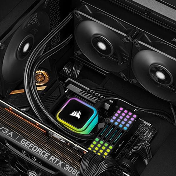 CORSAIR ICUE H100i RGB Elite 240mm CPU Liquid Cooler (Black)
