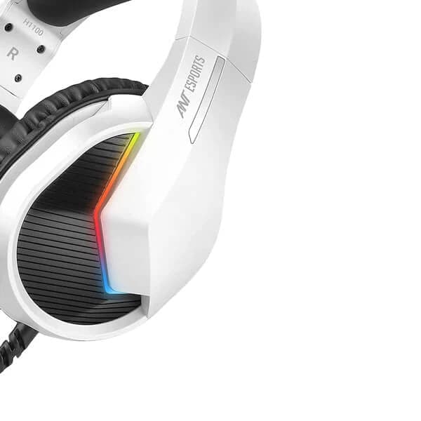 ANT ESPORTS H1100 Pro RGB USB Wired Gaming Headphone ( White) ( PC / Playstation / XBox )