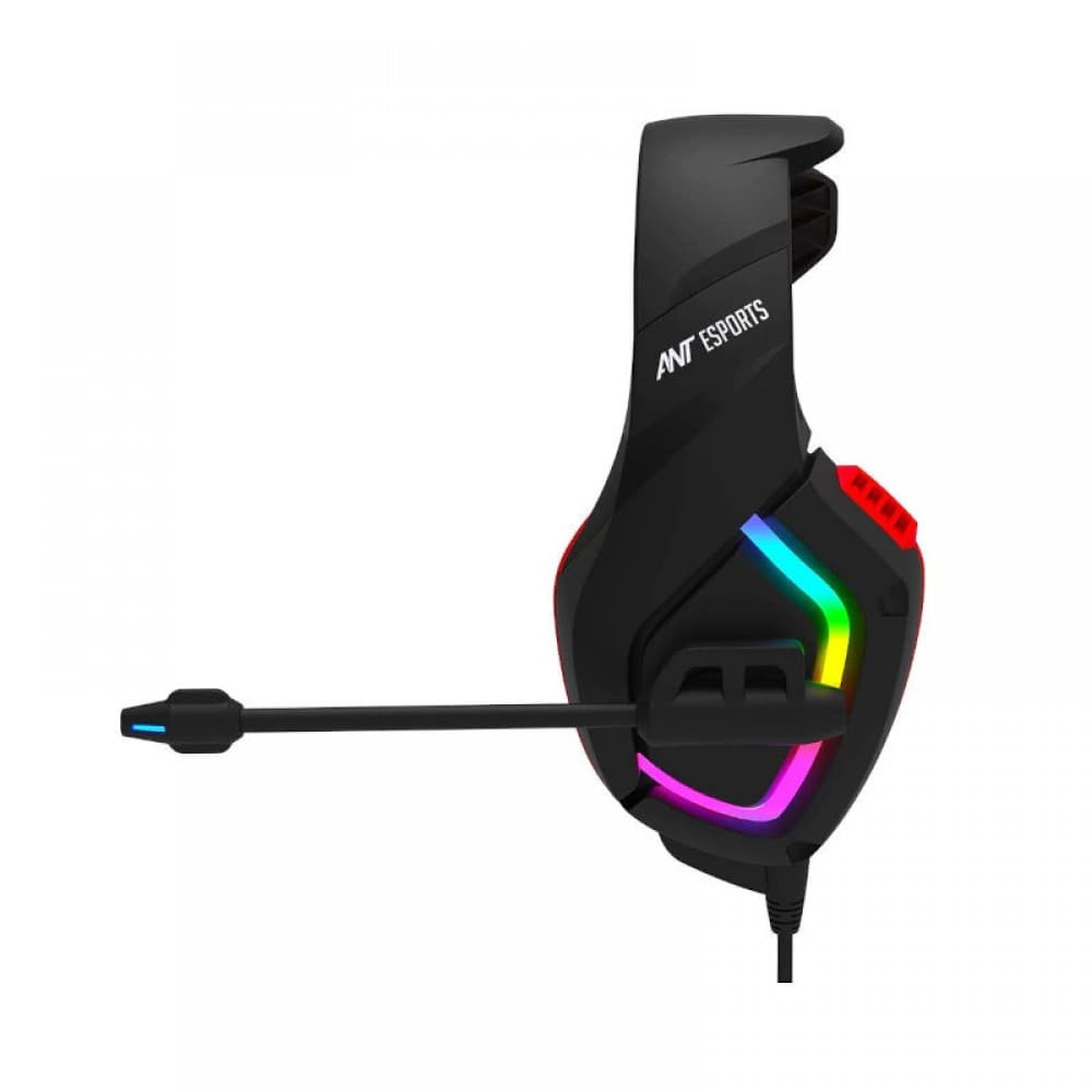 ANT ESPORTS H530 Pro LED RGB Wired Stereo Gaming Headphone ( Black / Red ) ( Pc/Mobile/MacXbox/PS5/PS4 )