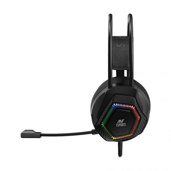 ANT ESPORTS H580 RGB LED 3.5mm Wired Gaming Headphone ( Black ) ( PC / Playstation / Mobile / Xbox )