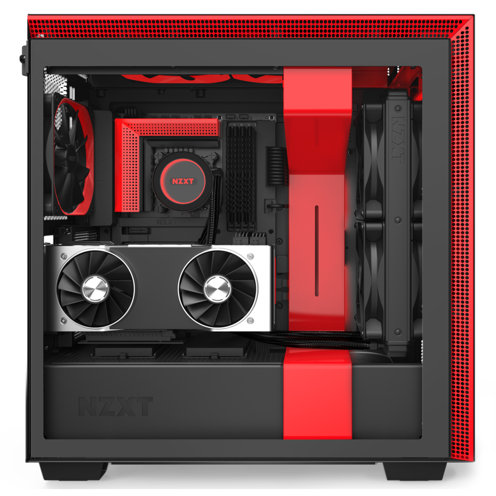NZXT H710i ATX Mid Tower Cabinet With Tempered Glass And ARGB LED Strip (Black/Red)