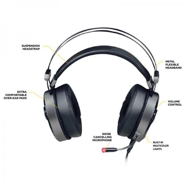 ANT ESPORTS H909 RGB 3.5mm Wired Gaming Headphone ( Black ) ( PC / Playstation / Mobile / Xbox )