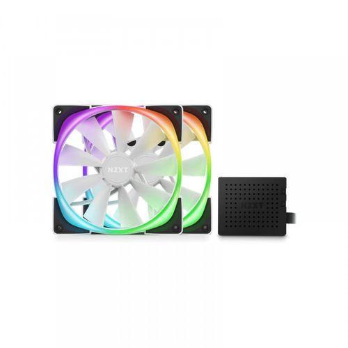 NZXT Aer RGB 2 140mm RGB Cabinet Fans (White) (Twin Pack)