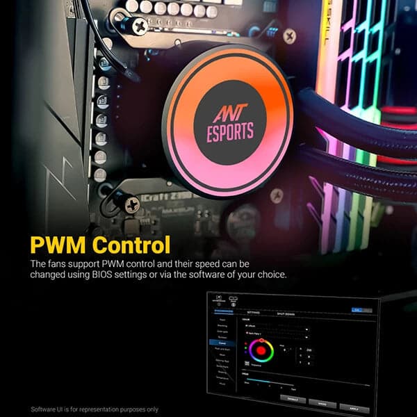 ANT ESPORTS ICE 360 ARGB 360mm CPU Liquid Cooler (Black)