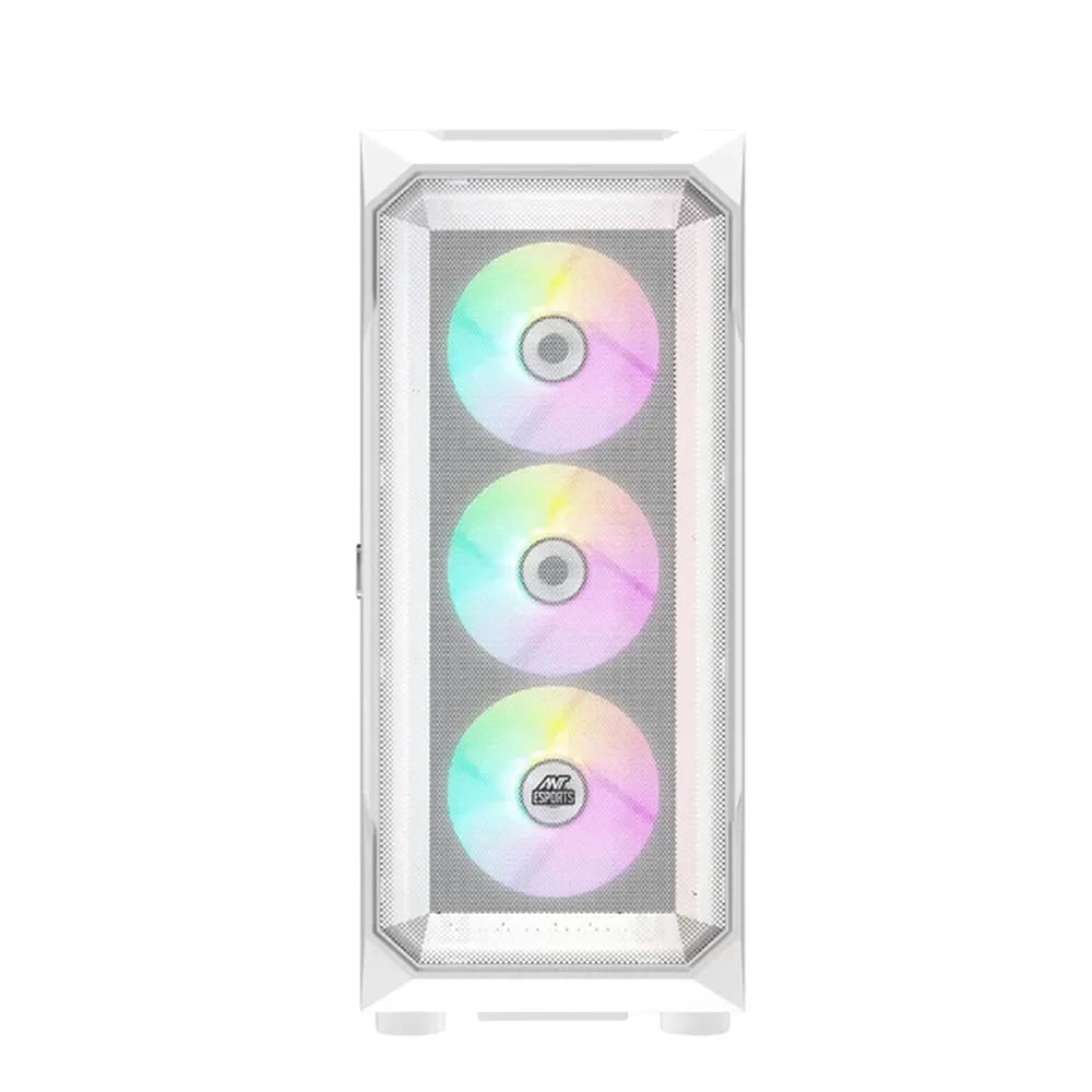 ANT ESPORTS ICE-410 TG Mesh ARGB EATX Mid Tower Cabinet (White)
