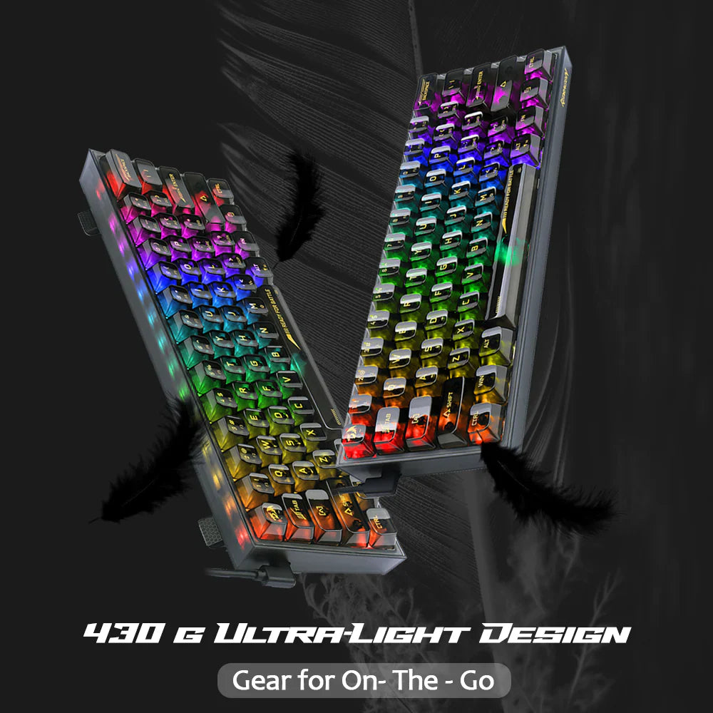 REDRAGON K617 Fizz 60% Mechanical Wired Gaming Keyboard ( Black Transparent ) ( Translucent Custom Switch )