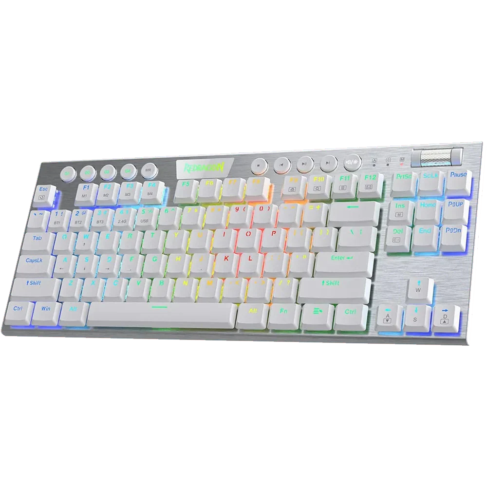 REDRAGON K621 Horus Tenkeyless Low Profile Mechanical Switch Wireless + Bluetooth Gaming Keyboard ( White )