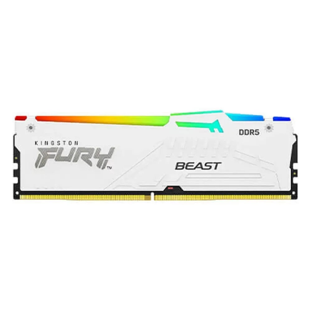 KINGSTON Fury Beast RGB 64GB ( 32GBx2 ) DDR5 6000MHz RAM ( White ) ( CL36 )