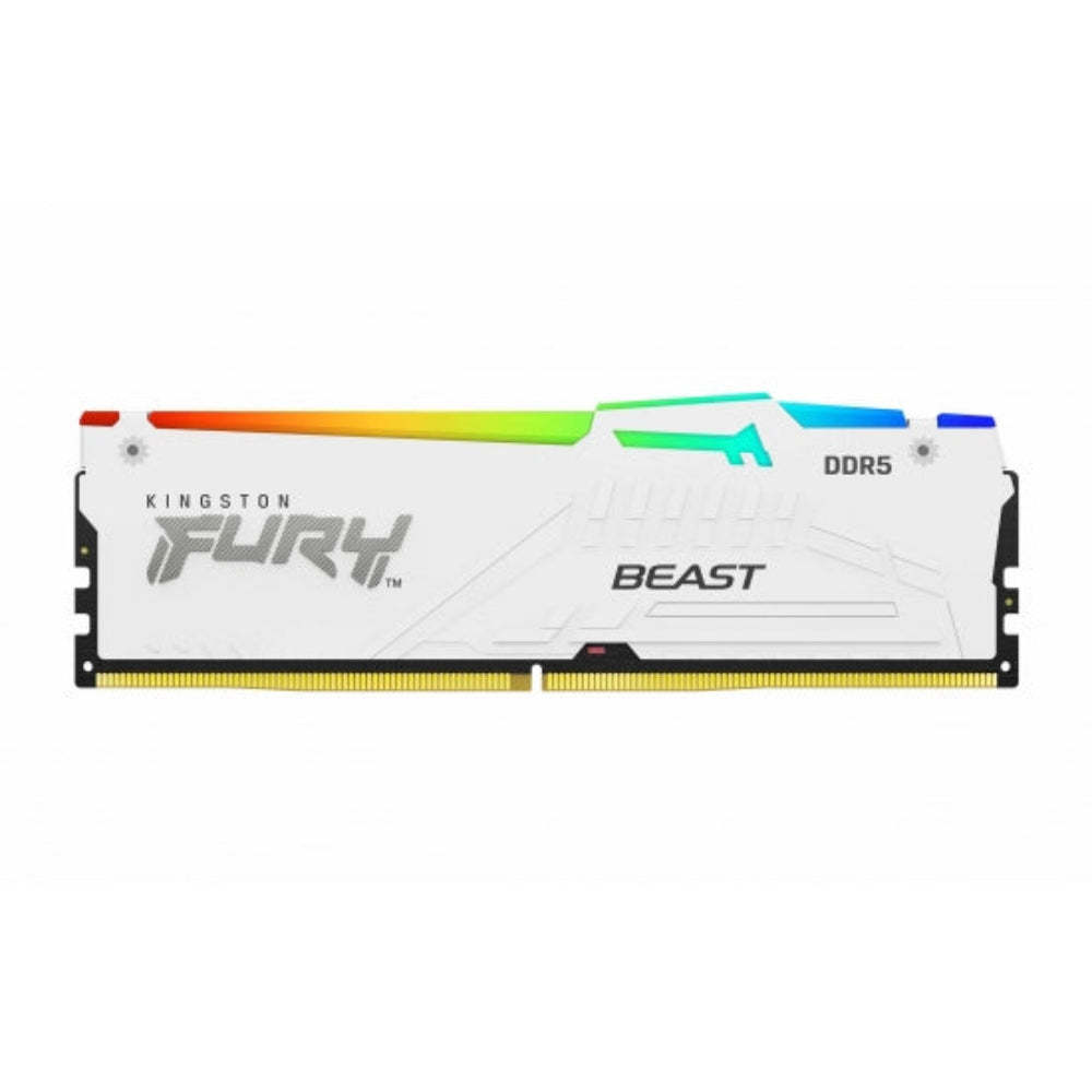 KINGSTON Fury Beast RGB 32GB ( 32GB x 1 ) 6000MHz DDR5 RAM ( White ) ( CL30 )