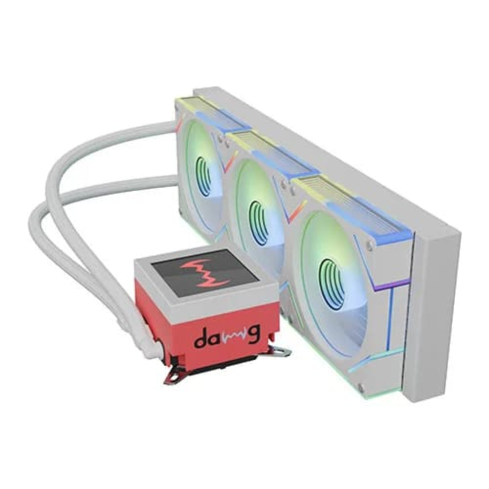 DAWG L360 ARGB 360mm CPU Liquid Cooler ( With LCD Display ) ( White )