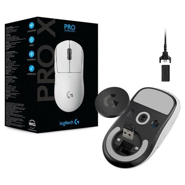 LOGITECH G Pro X Superlight Wireless Ambidextrous Gaming Mouse ( 25600DPI / 5 Macro Buttons ) ( White )