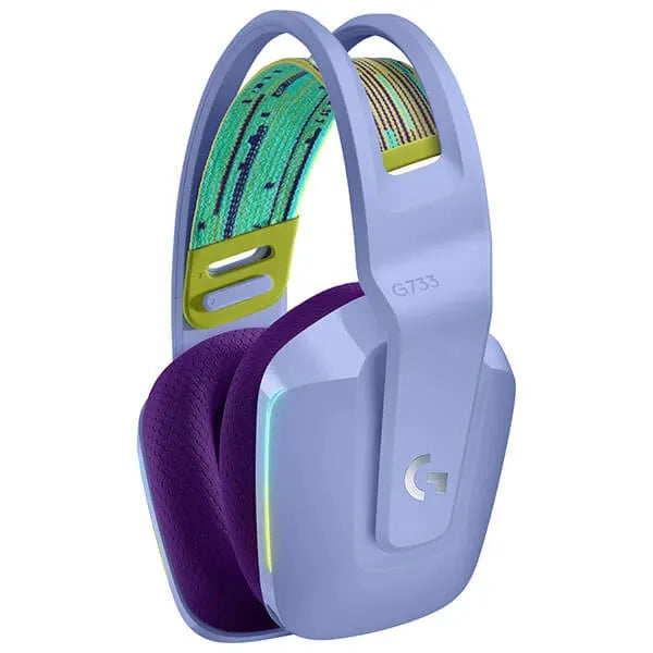LOGITECH G733 Lightspeed Wireless + USB RGB 7.1 Surround Gaming Headphone ( Lilac) ( PS4 / Mac OS )