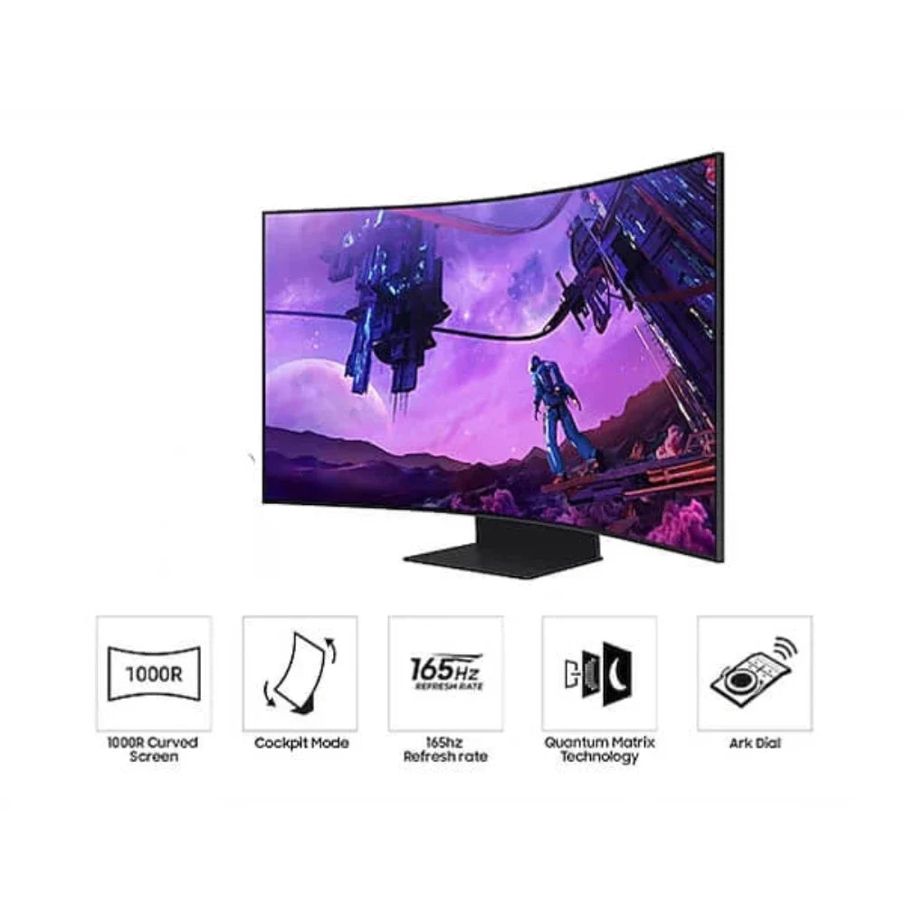 SAMSUNG Odyssey Ark LS55BG970NWXXL 55 Inch UHD 165Hz VA Panel 1MS AMD Freesync Gaming Monitor