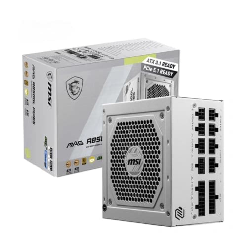 MSI MAG A850GL 850W 80+ Gold ATX 3.1 Fully Modular Power Supply ( White ) ( 850W )