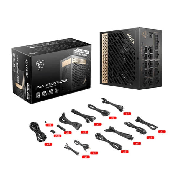 MSI MEG Ai 1300P 1300W 80 + Platinum ATX 3.0 Power Supply