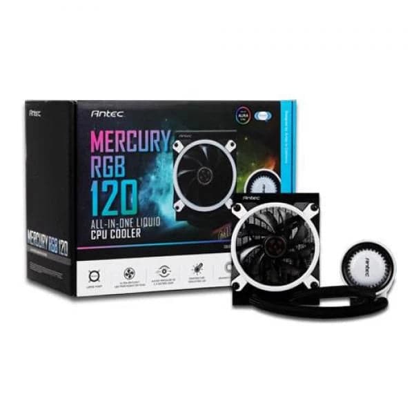 ANTEC Mercury 120 RGB 120mm CPU Liquid Cooler (Black)