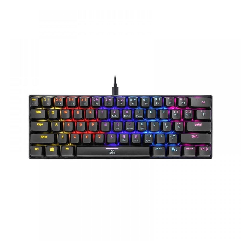 ANT ESPORTS MK1200 Mini 60% RGB Mechanical Wired Gaming Keyboard (Black) (Red Switch) (Linear Switch) (MK1200)