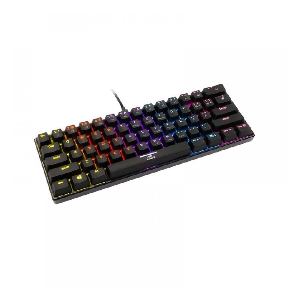 ANT ESPORTS MK1200 Mini 60% RGB Mechanical Wired Gaming Keyboard (Black) (Red Switch) (Linear Switch) (MK1200)